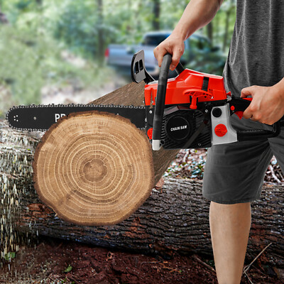 58CC 2 Stroke 20 Inch Bar Gasoline Chainsaw Engine Wood Cutting Gas Chain Saw