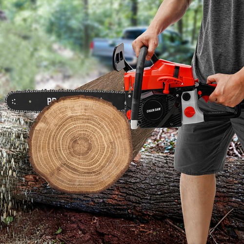 58CC Gasoline Powered Chain Saw 20" Gas Chainsaw Garden Trimming Wood Cutter Saw - Picture 3 of 16
