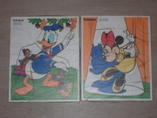 Lot of 2 Vintage Playskool Disney Puzzles Donald Duck Minnie Mouse