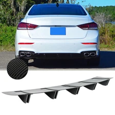 Carbon Rear Bumper Diffuser Spoiler Shark Fins Trim Cap For Genesis G70 G80 G90