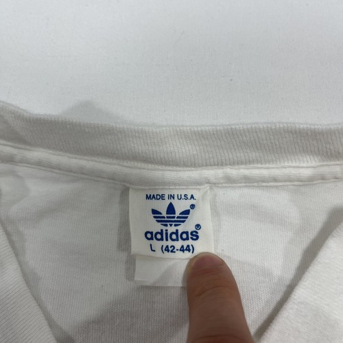 Vintage Adidas Trefoil T-Shirt Blue Mens Adult Large (42-44) Made In USA Graphic by Adidas, Size L, $47.4 - Photo 3