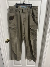 Wrangler Riggs Workwear Men's Khaki Cotton Cargo Pants Size 35x30