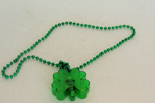 St Patricks Day 4 Leaf Clover Lucky Charm Necklace