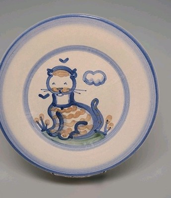 M A Hadley Pottery 9'' Farm House ''Cat'' designed Plate