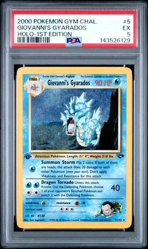 2000 POKEMON GYM CHALLENGE HOLO-1ST EDITION #5 GIOVANNI'S GYARADOS PSA 5