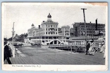 1906 THE SEASIDE HOTEL BOARDWALK ATLANTIC CITY NJ ANTIQUE POSTCARD
