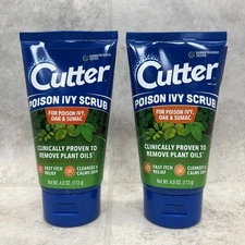 2 Bottles! Cutter Poison Ivy Scrub Oak Sumac Itch Relief- Brand New!