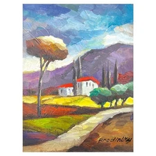 Slava Brodinsky Hand Signed Original Painting on Canvas with Letter of Authentic