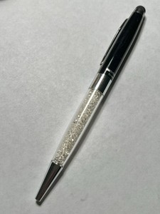 Monteverde Stylus Black Chrome Clear Crystals inside Ballpoint Pen USA
