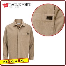 men's PLUS SIZE cotton velvet shirt long sleeve from 3XL to 8XL Jack Jones