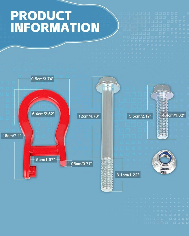 Front Tow Hooks Replacement for Chevy Silverado 1500 2019 2020 2021 2022 in...  Foto 3 de 4