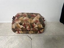 Small Vintage Sewing Box Basket With Contents Leaf Pattern Retro #I