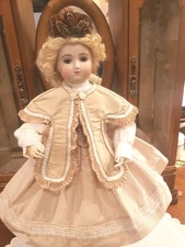 Antique Style Dress/Chemi/Hat/Basket for 15" Huret/Rohmer/French Fashion Dolls