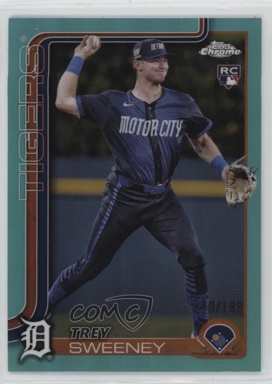 2025 Topps Chrome Aqua Refractor 80/199 Trey Sweeney #6 Rookie RC 1kc2