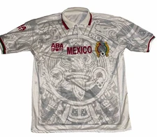 VTG Mexico ABA Sports 1998 World Cup Away Football Soccer White Jersey Mens XL