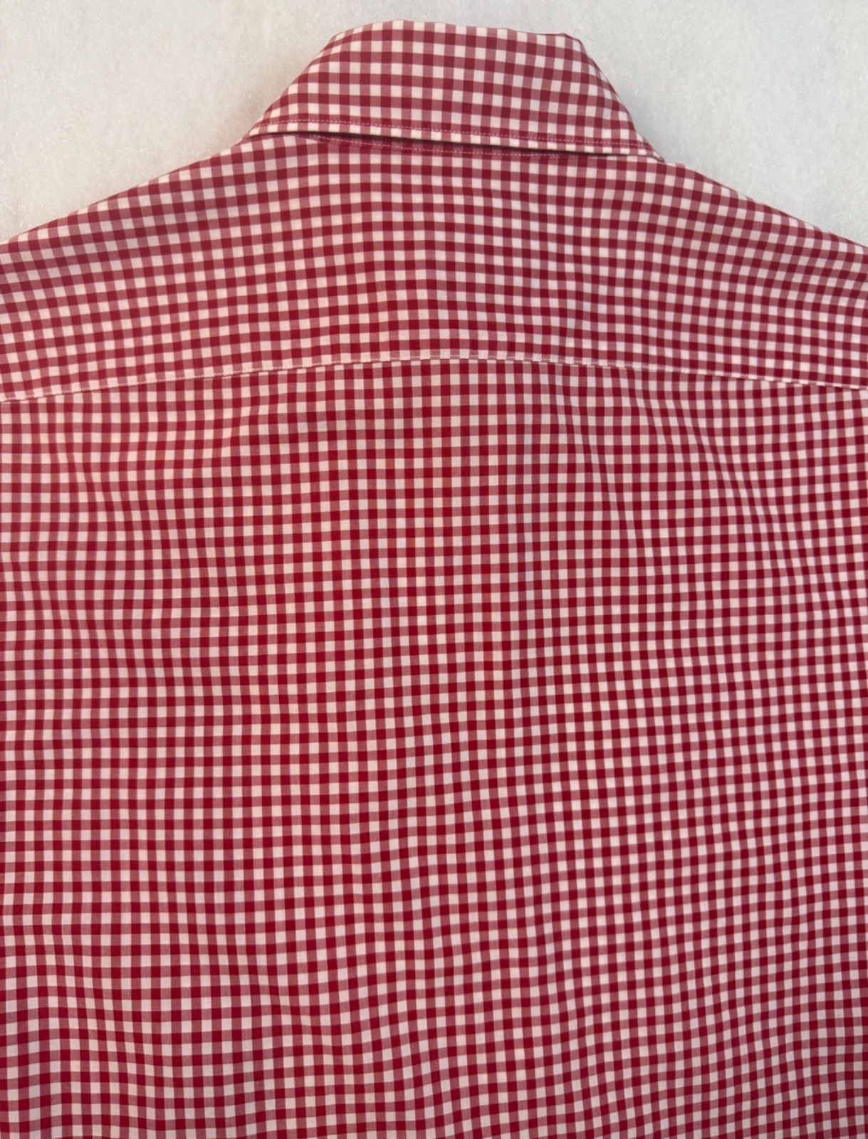 Facconable Mens Red Gingham Button Down Shirt Cla… - image 4