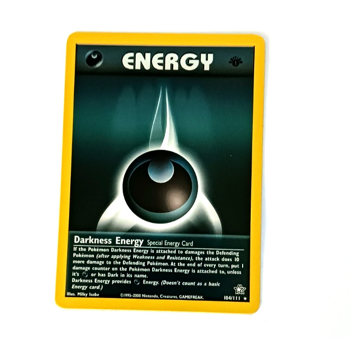 2000 Vintage Pokémon Neo Genesis 1st Edition Card 104 Darkness Energy NM Con