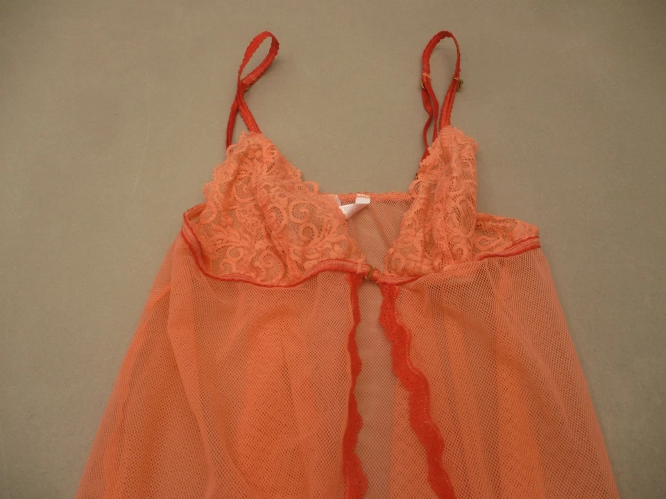 Victoria's Secret MUY SEXY Talla S Mujer Naranja Encaje Sin Forro Inalámbrico Chemise 9P Foto 2 de 4