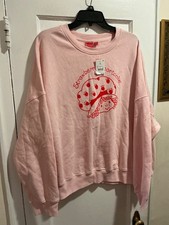 Oversized Strawberry Shortcake Sweatshirt Pink Women  s Sz XXL NWT