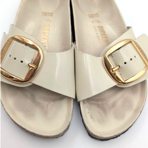 Birkenstock Madrid Big Buckle Leather Patent High Shine Sandals USW6/M4 EU37 - Picture 10 of 12