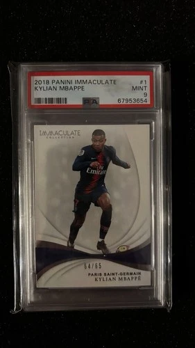 Kylian Mbappe 2018-19 Panini Immaculate Collection #1 PSA 9 /65