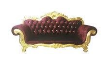 Thron Sofa Königlicher Polster Chesterfield Samt 3 Sitzer Antik Stil Sofas Neu
