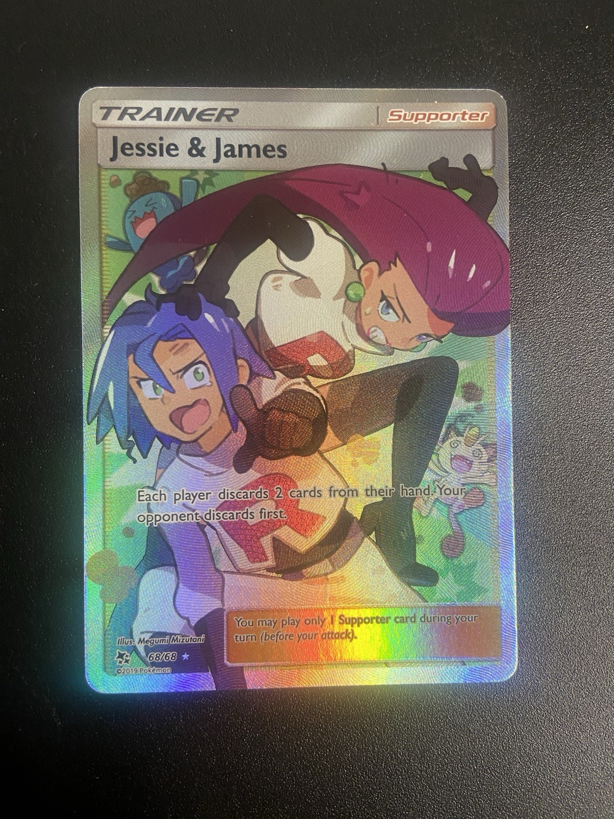 Pokémon Jessie & James 68/68 Full Art Holo Trainer Hidden Fates Ultra Rare NM/LP
