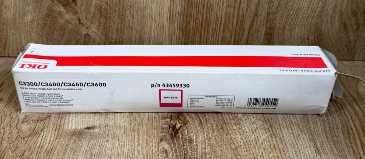 Genuine Oki 43459330 Magenta Toner Cartridge C3300/3400/3450/3600