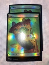 magic the gathering TMNT Forest 0257 Foil X2