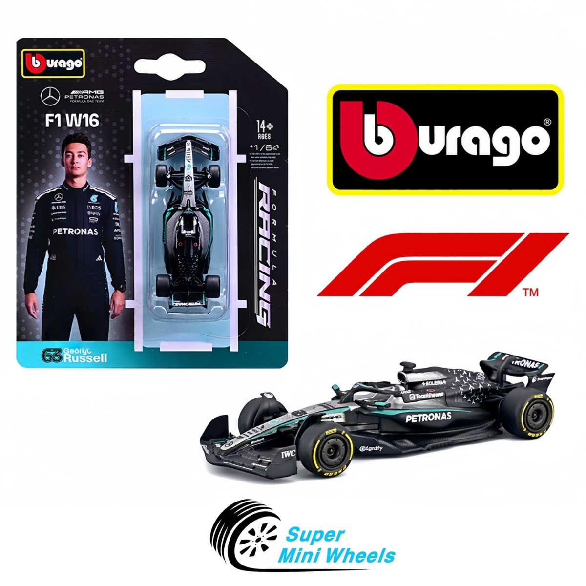 Bburago 1:64 F1 2025 Mercedes AMG F1 W16 #63 George Russell | eBay
