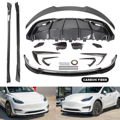 Fits Tesla Model Y 2020-2024 Fast Style Carbon Fiber ABS Full Body Kit Aerokit