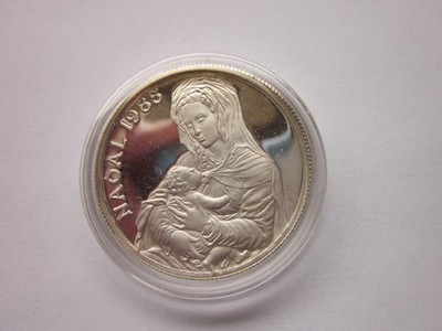 ANDORRA SILVER 1985 20 DINERS MADONNA & CHILD CHOICE BRILLIANT PROOF 0.463 OZ