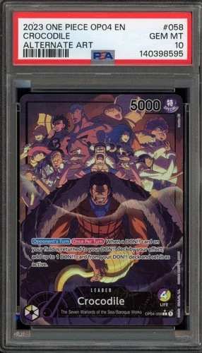 One Piece CCG Crocodile Alternate Art OP04-058 PSA 10 Gem Mint