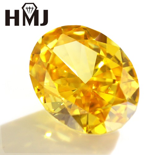 Oval Loose CZ Stone Crushed Ice Cut High Quality Diamond Cubic Zirconia Yellow - Picture 3 of 15