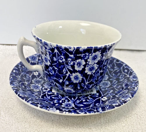 Royal Crownford Calico Staffordshire England cup saucer Crazing With Tags