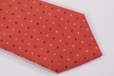 Altea Neck Tie NWT Orange with Black Dots Silk Blend