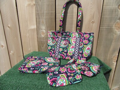 Piece Set Vera Bradley Mandy Petal Paisley Tote Bag Purse