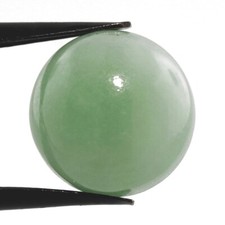 DARK GREEN JADE 14 MM ROUND CUT CABOCHON ALL NATURAL F-3341