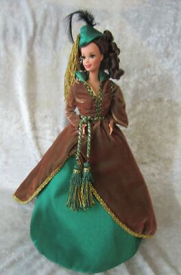 BARBIE as GONE WITH THE WIND SCARLETT O'HARA - GREEN  VELVET DRESS