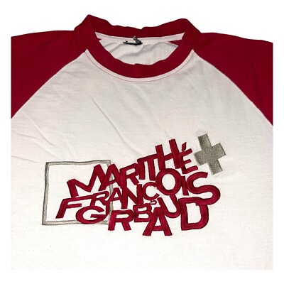 ★Marithe + Francois Girbaud★ AEROCOOL RAGLAN GRAPHIC TEE n Marithe Francois Girbaud Embroidered Spell Out T Shirt Size