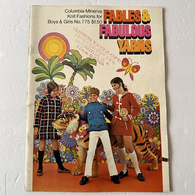 Columbia Minerva FABLES & FABULOUS YARNS Knit Fashions MOD RETRO 1970 Boys Girls