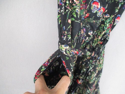 Princess Highway Jumpsuit Womens 14 Black Green Tie Belted Floral Boho Wide - Picture 14 of 15