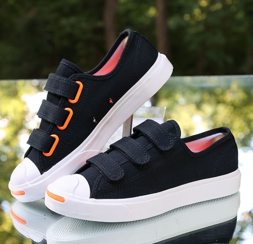 Converse Jack Purcell Low Easy On Men's Size 5 Black Orange Custom