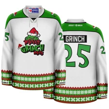 Christmas Merry Grinchmas Holiday Hockey Jersey