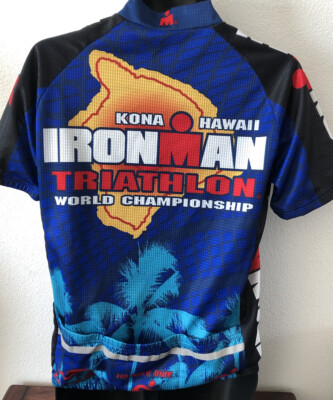 Maillot Ironman 25e Anniversaire Kona Hawaii Homme L Bleu Cyclisme Triathlon