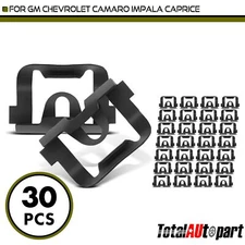 30Pcs Black Window Rear Window Reveal Moulding Clip Fasteners for Chevy GM Metal