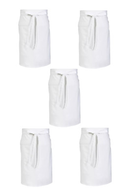 5x Vorbinder weiß Bistroschürze Kellnerschürze Vorstecker 60x80cm TOP Qualität