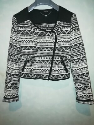 Women's Black and White Patterns Jacket