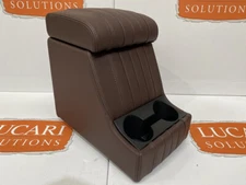 Chocolate fluted leather high arm rest cubby box Fits Land Rover Defender 90 110