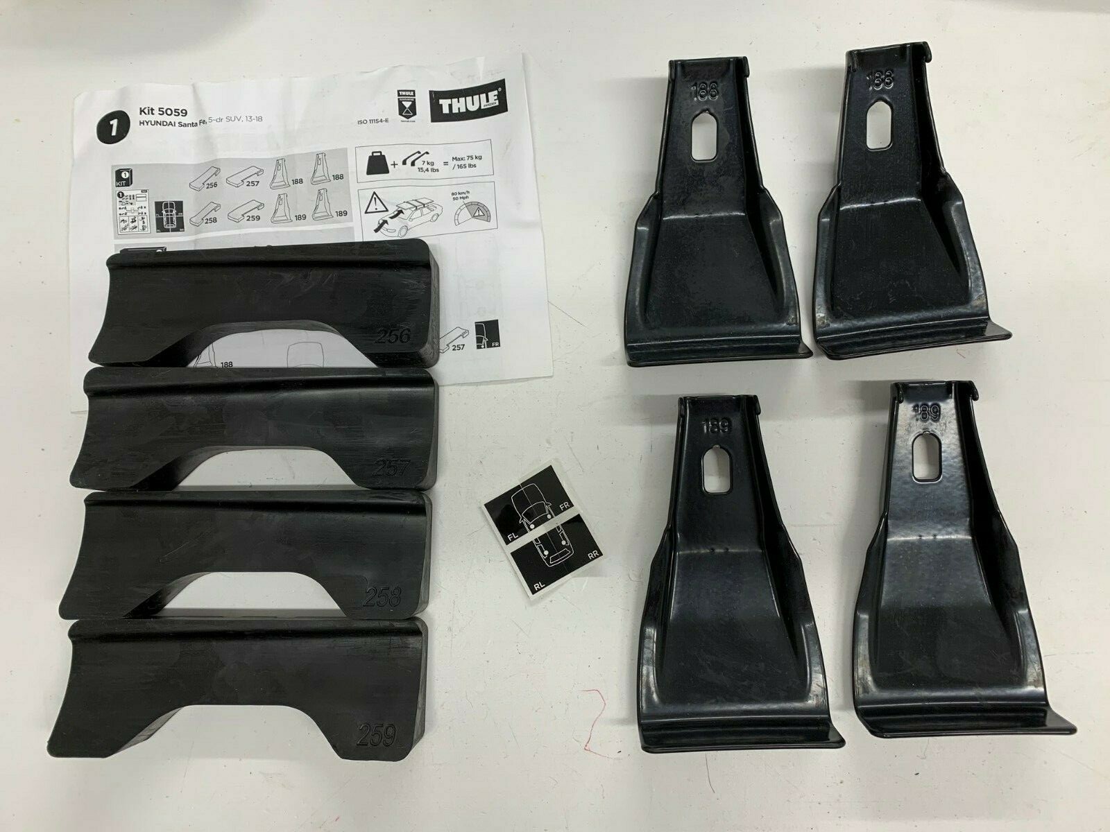 THULE FITTING KIT 5059 USED NO BOX Fits HYUNDAI Santa Fe, 5-dr SUV, 13-18